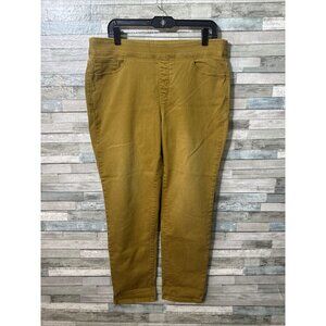 Women’s Soft Surroundings Jeans Straight Pull On Mustard Yellow/brown Size Large